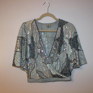 ASOS DESIGN sequin crop blouse